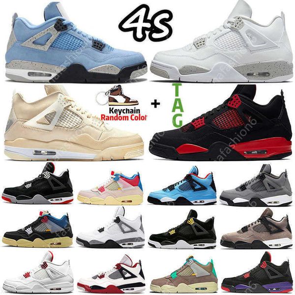 

2022 new 4 4s mens basketball shoes sneakers sail heritage rebellionaire university blue fire red oreo bred black cat guava ice white cement