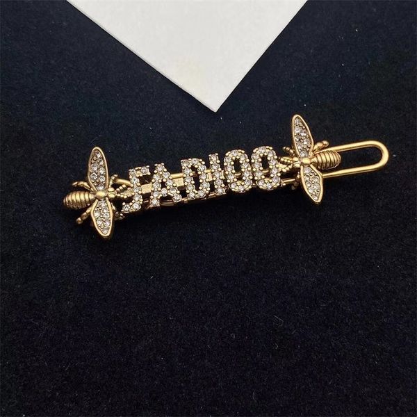 

65% off fine jewelry letter full diamond women's hairpin light luxury style, Golden