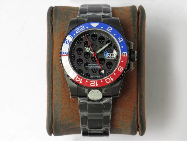 

men's watch full dlc black plating process anti-fingerprint coating integrated bidirectional ceramic rotating bezel equipped with cal.3, Slivery;brown