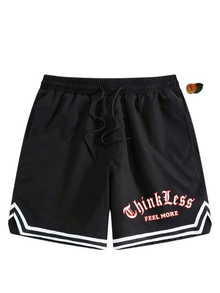 

men striped & letter graphic shorts x8s1#, White;black