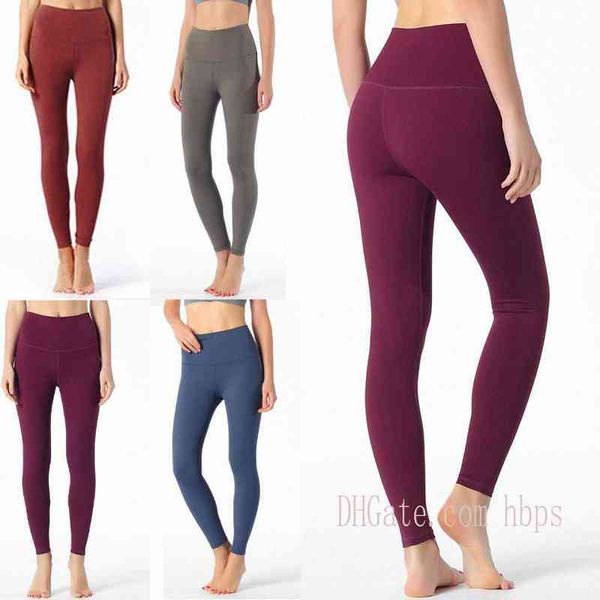 Cor de alta qualidade de alta qualidade Leggings mulheres calças de ioga de ioga ginástica de cintura alta usa fitness elástica de legging senhora esporte ao ar livre pantf29z