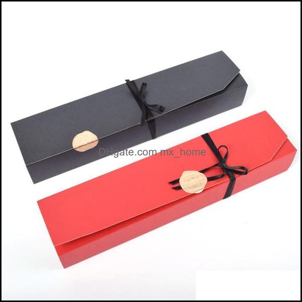 Fashion Chocolate Paper Box Schwarze rote Party Geschenke Verpackungskästen für Valentinstag Weihnachten Geburtstagsdarstellungen LX2773 Drop Lieferung 2021 P.