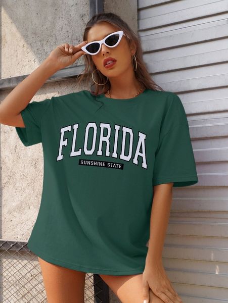 

letter graphic drop shoulder oversized tee s93a#, White