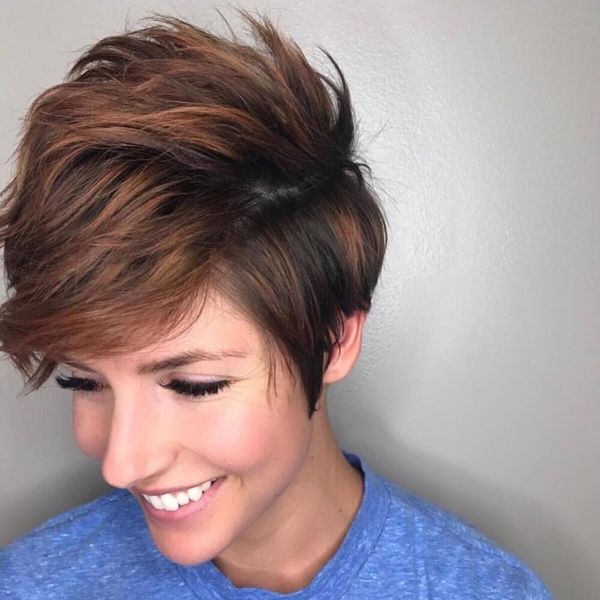 

short human hair wigs pixie cut straight remy brazilian hair for black women machine madeglueless wig, Black;brown