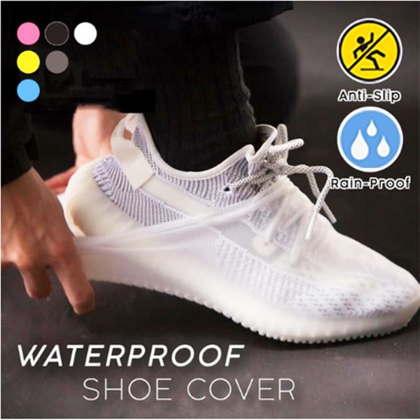 

waterproof shoe cover silicone material shoes protectors rain boots for indoor outdoor rainy silicone outdoor shoe cover 220713, White;pink