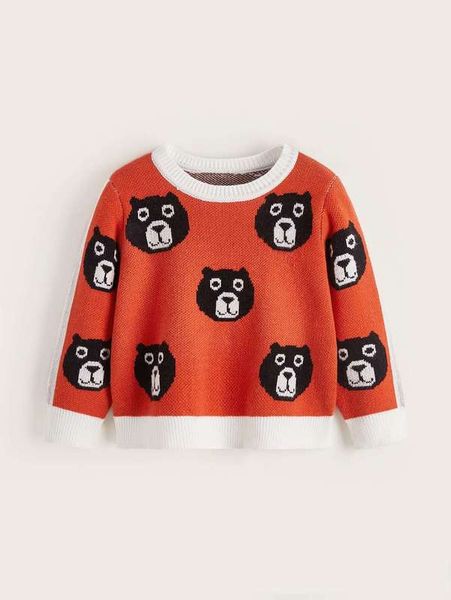 

toddler boys cartoon pattern colorblock sweater she, Blue