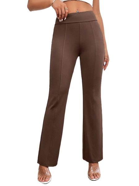 

petite seam detail bootcut leg pants o5zn#, Black;white