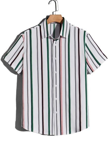 

men block striped shirt v0j1#, White;black