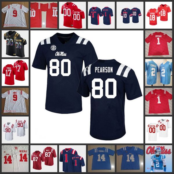 

ncaa custom stitched ole miss rebels football jersey 16 jor dan jernigan 78 jeremy james 9 brandon mack 56 reece mcintyre 11 austin keys 58, Black