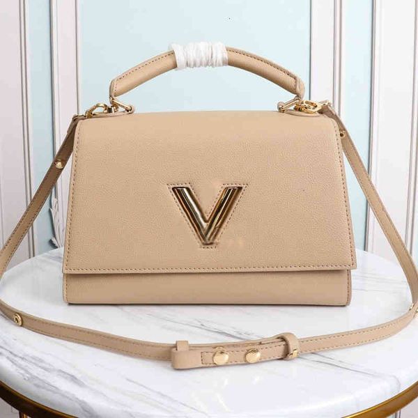 

genuine leather women's handbag purse v lock flap bag adjustable belt shoulder bags twist one handle tote bag crossbody bags high quali