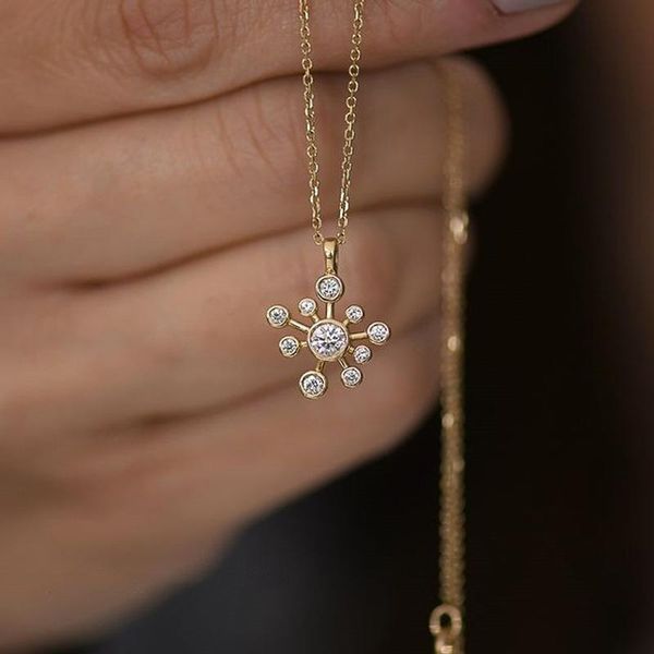 

pendant necklaces huitan exquisite necklace for women inlaid shiny cz silver color/gold color available daily wear fancy jewelry