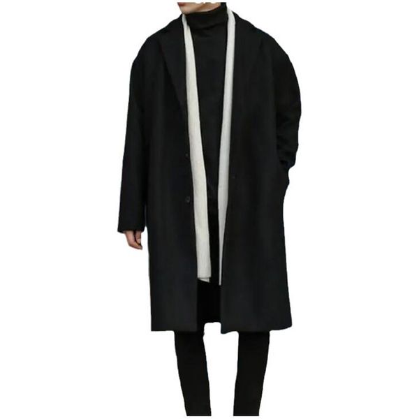 

men's suits & blazers autumn and winter men's woolen coat midlength windbreaker 220823, White;black