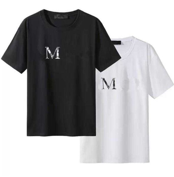

summer designer mens t shirts men women letter tees black white casual loose slim fashion street clothing design tshirts si, White;black
