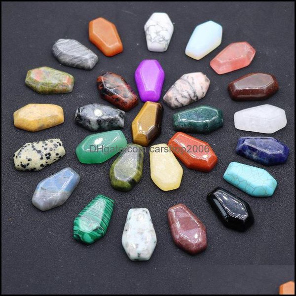 

stone loose beads jewelry natural crystal ornaments coffin shape reiki healing chakra quartz mineral tumbled gemstones hand piec dbj, Black