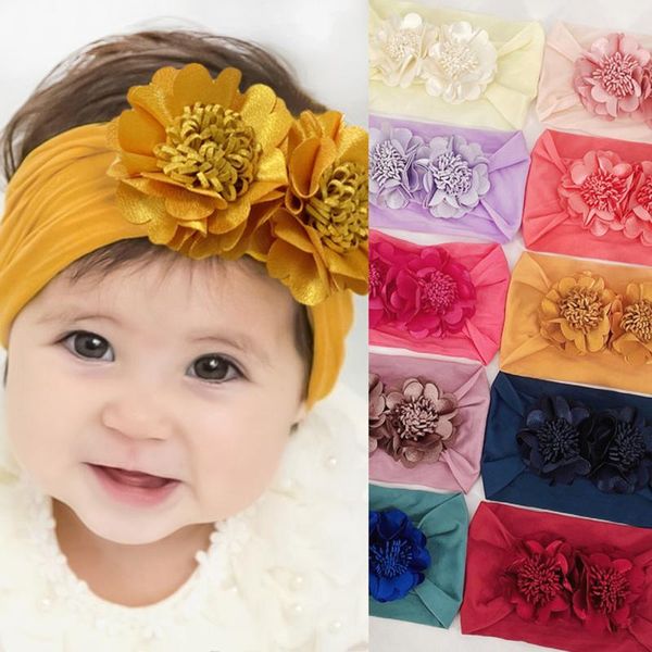 Accessori per capelli Fiocco in nylon per neonati Neonati maschi Ragazze Stretch Floral Hairband Copricapo 3 anni Fasce per capelli LaceHair