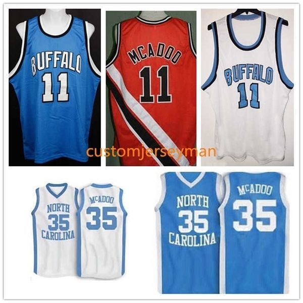 

nc01 1974-75 college jerseys bob #11 mcadoo basketball jersey mens stitched custom made size s-5xl, Black