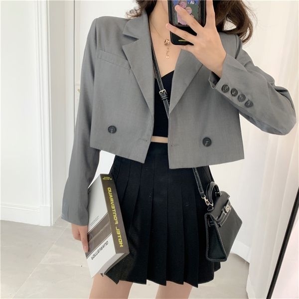 

heliar black vintage slim suits jacket women long sleeve buttoned up jacket women female casual jackets 2020 autumn t200831, Black;brown