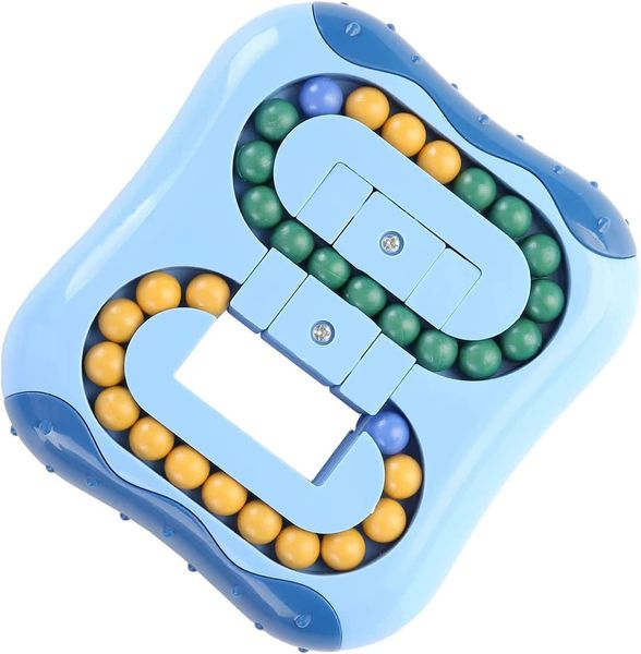 Fidget Rotating Magic Bean Toys Decompression Finger Hand Toy Square Piccole perline Cubo magico Puzzle per bambini Gioco con la palla Giocattoli creativi per bambini Adulti - Blu xm