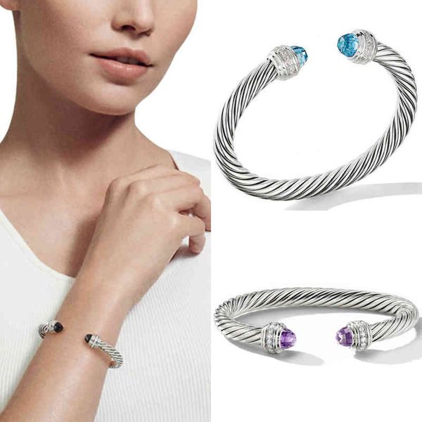 Armbänder Dy-Armband Männer Frauen Twisted Wire Round Head Mode Vielseitig Platiniert Zweifarbig Hanf Trend Heißer Verkauf Schmuck 5MM Weihnachtsgeschenkschmuck