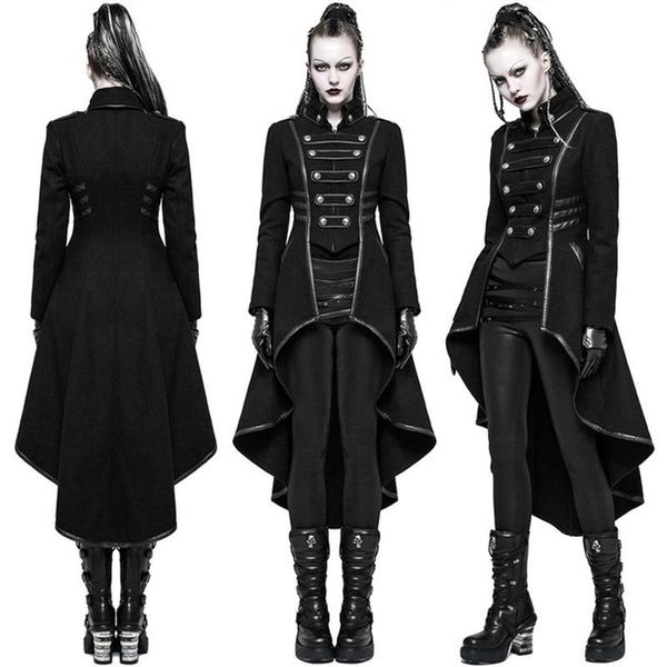 Jaquetas femininas Coat mulheres vintage steampunk long gótico sobretola gótico ladrias retro jaqueta capa vete femme chquetas mujerwomen's womenwomenwomen