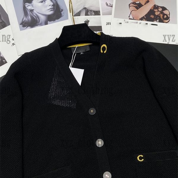 

2022fw high-end cutout knitted sweater cardigan black flexible sweaters brand designer women's sweateshirts sweaters apparel female win, White;black