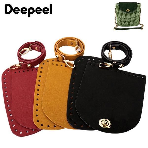 

1sets deepeel pu artificial leather backpack bottom cover strap replacement diy knitting crochet handbag sewing accessories 220426, Black