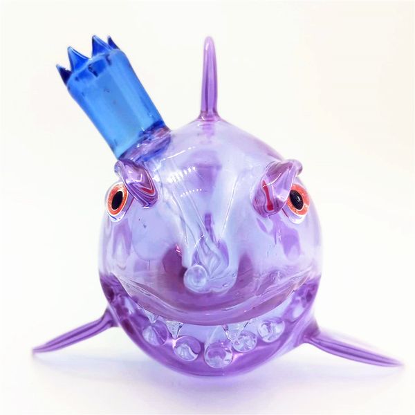 Bong Shark Shape Rig Wasserpfeife Totenkopf Shisha Borocilicate Percolater Bubbler 14,4 mm Innengewinde Craftbong