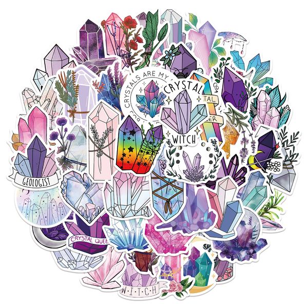 

50pcs bohemian gemstone crystal waterproof stickers for wall lapphone case