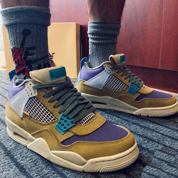 

2022 jumpman 4 union taupe haze basketball shoes classic design 4s running sneakers men sport trainers with box.