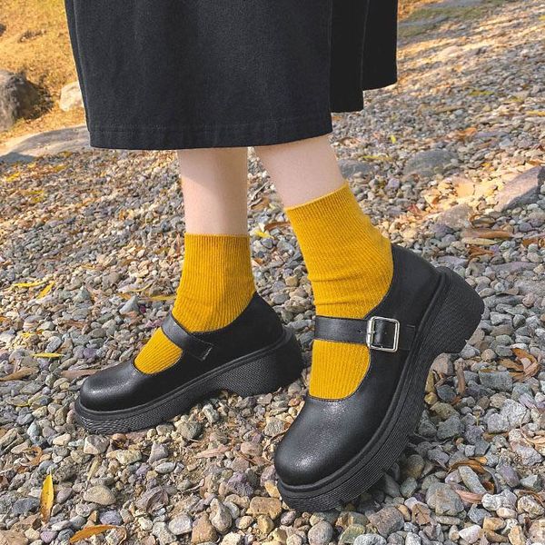 

women square heel girl mary jane shoes platform ankle strap round toe wedges shoes party wedding dancing cosplay jk lolita shoes, Black;white