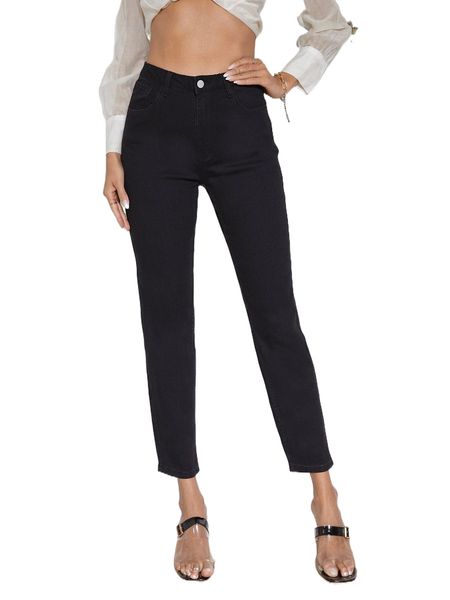 

high-waisted comfort stretch denim mom jeans j6rd#, Blue