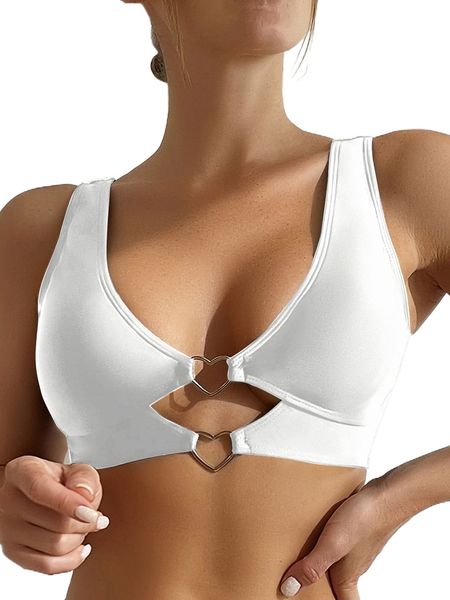 

heart shaped ring linked bikini b5w1#, White;black