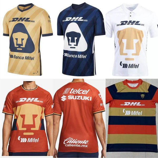 

21/22 liga mx soccer jerseys unam mexico g.gonzalez malcorra mora men women kids kit football shirts 2022 2023 pre-match shirt, Black;yellow