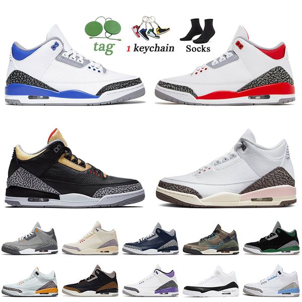 

og fashion jumpman 3 3s basketball shoes fire red 2022 racer blue j3 black gold neapolitan dark mocha desert elephant fragment patchwork