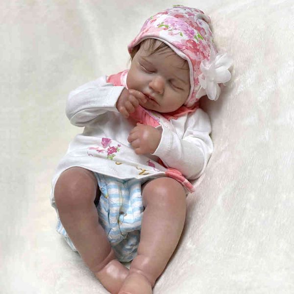 

reborn dolls lovely handmade soft vinyl bebe baby l 20 inch with pink dress boneca recÃ©m-nascida de renascimento aa220325