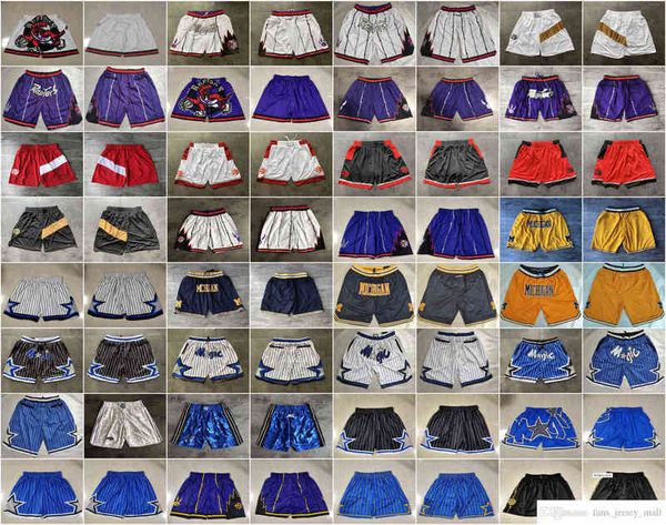 

team basketball shorts just don retro year of the rat wear sport pant with pocket zipper sweatpants hip pop white purple red black yellow6tm, White;black