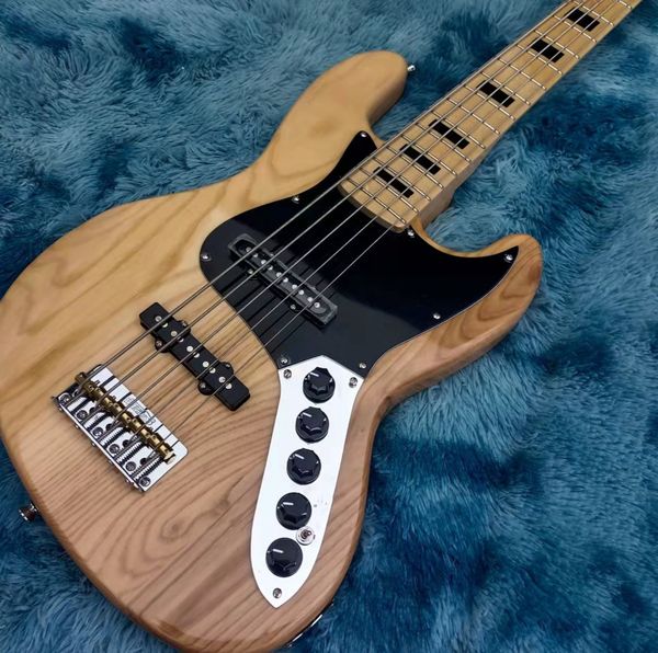 

5 string electric guitar bass soild body chrome hardware active pickup