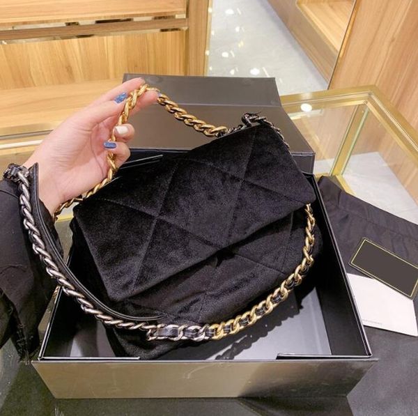 

tz women's classic 19 series velvet flap bags large capacity handle totes famous designers handbag cosmetic precious luxury shoulder cr
