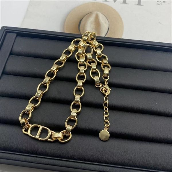 

2022 36% off designer jewelry letter necklace new light luxury niche design clavicle chain small d family bracelet earrings women's set, Golden