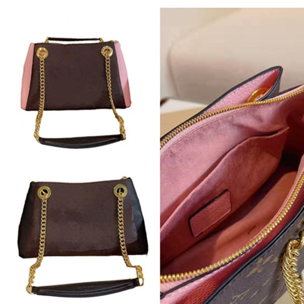 

luxurys material handbag designers bags 2022 two travel fashion flower pu casual colors tote splicing women bag's old chain should fesg