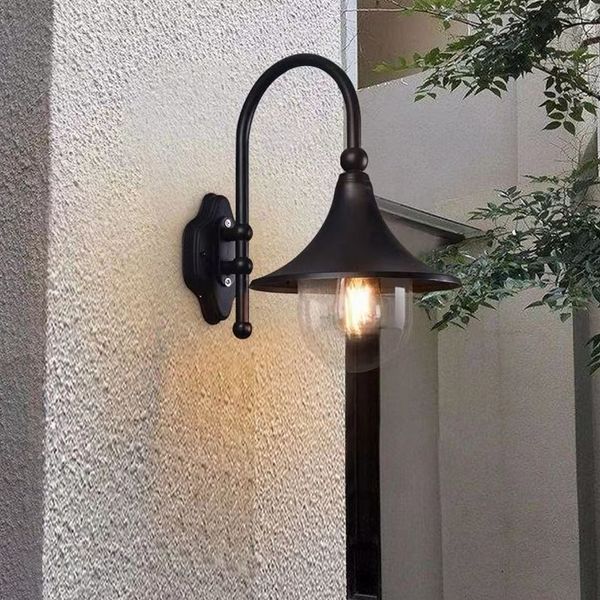 

New Outdoor wall lamps black simple country garden villa aisle balcony hallway lighting fixtures