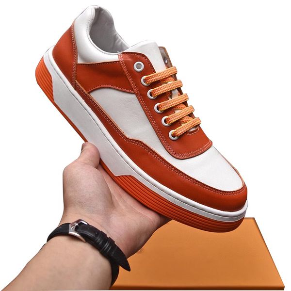 

men cowhide stitching skate shoes rubber sole basketball shoe designer classic green black orange sneakers breathable sports athletic fashio
