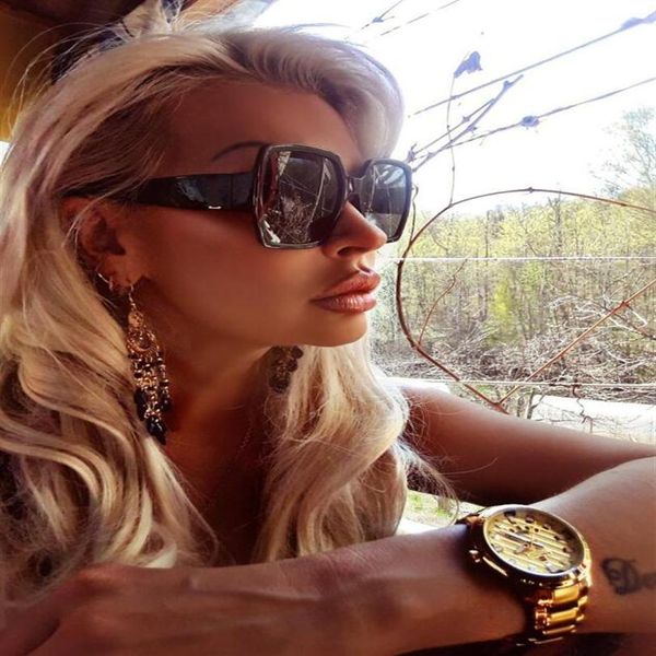 

luxury fashion women sunglasses large square sunglasses 6 color to choose with box 283h, White;black