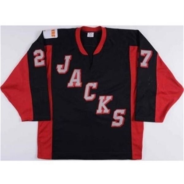 

c26 men steve shrum 27 odessa jackalopes hockey jersey or custom any name or number retro jersey, Black