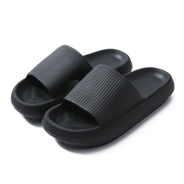 

women summer beach slippers thick platform ladies shoes eva anti slip bathroom men slipper soft sole couples indoor wj107 220622, Black