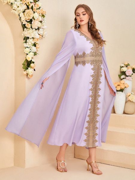 

plus guipure lace split sleeve dress e1wc#, Black