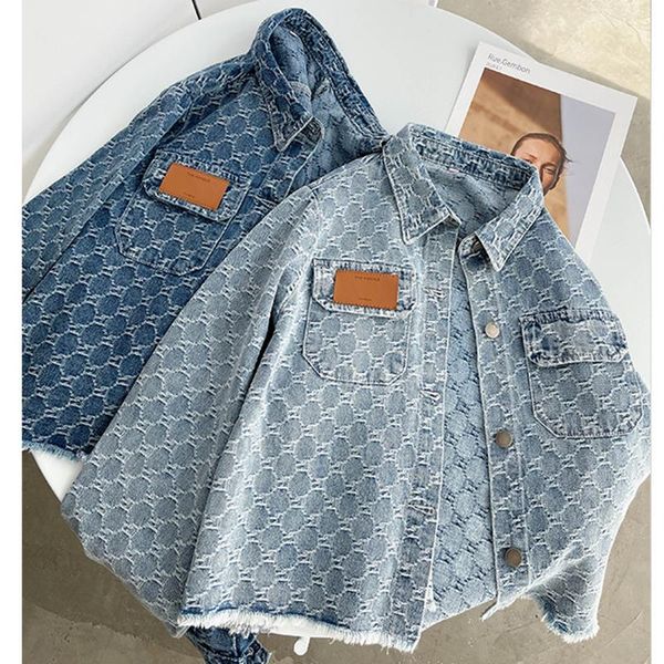 Jaquetas femininas primavera outono ins bordado strass denim casaco solto emagrecimento jeans jaqueta feminina mangas compridas moda topwomen's