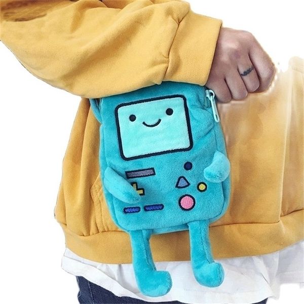 Ins Finn Jake Figure Crossbody bag Swag Rap Plush coin Phone Bag anime advanture robert BMO juguetes para niños 220519