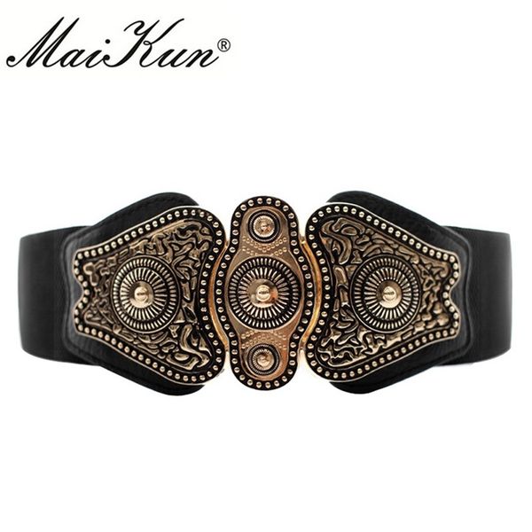 

maikun wide belts for women belt designer brand elastic belt 220414, Black;brown