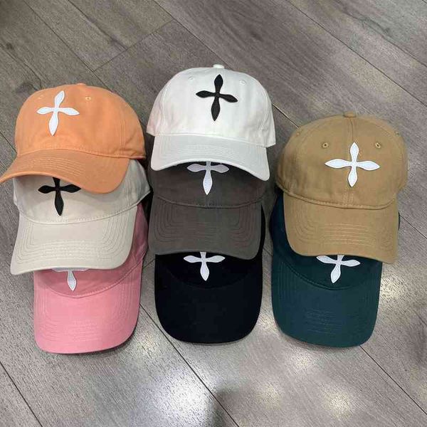 

ball caps power leather cross flower duck tongue cap women's versatile baseball ins children's couple sun hat men 1skd, Blue;gray